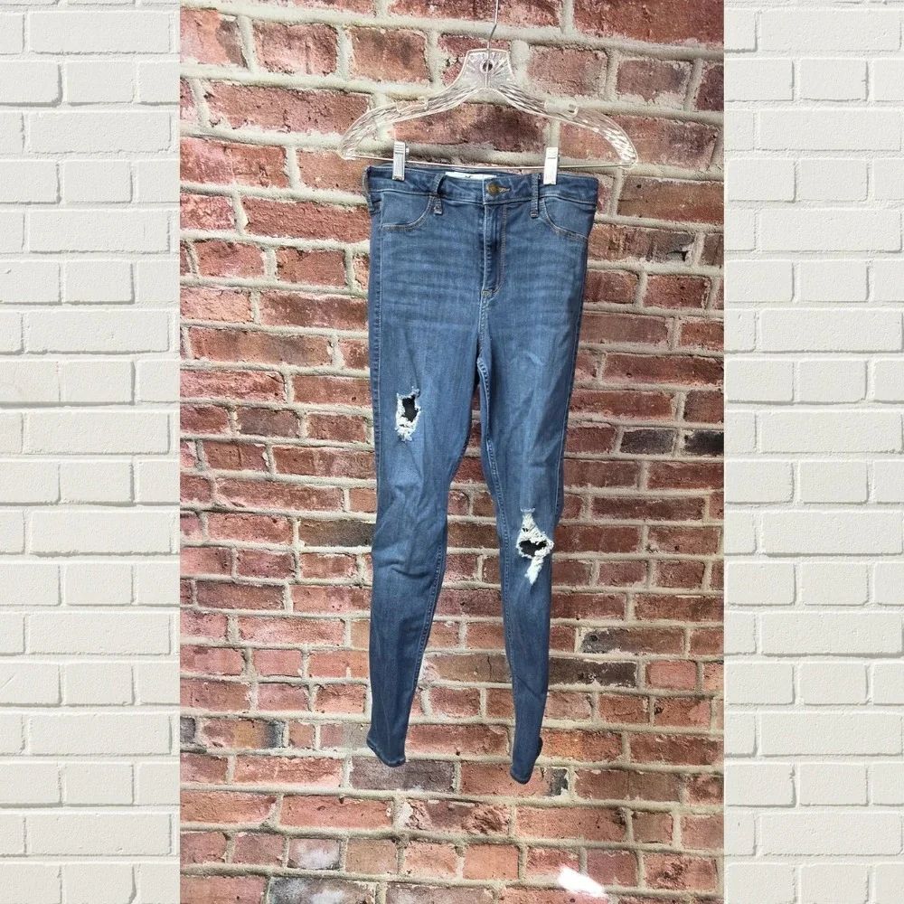 Women's HOLLISTER Curvy High Rise Denim Jean‎ Leggings 7L
